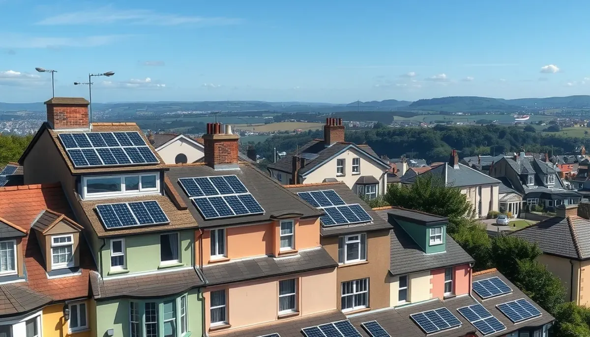 Solar panels on a rooftop in Bristol