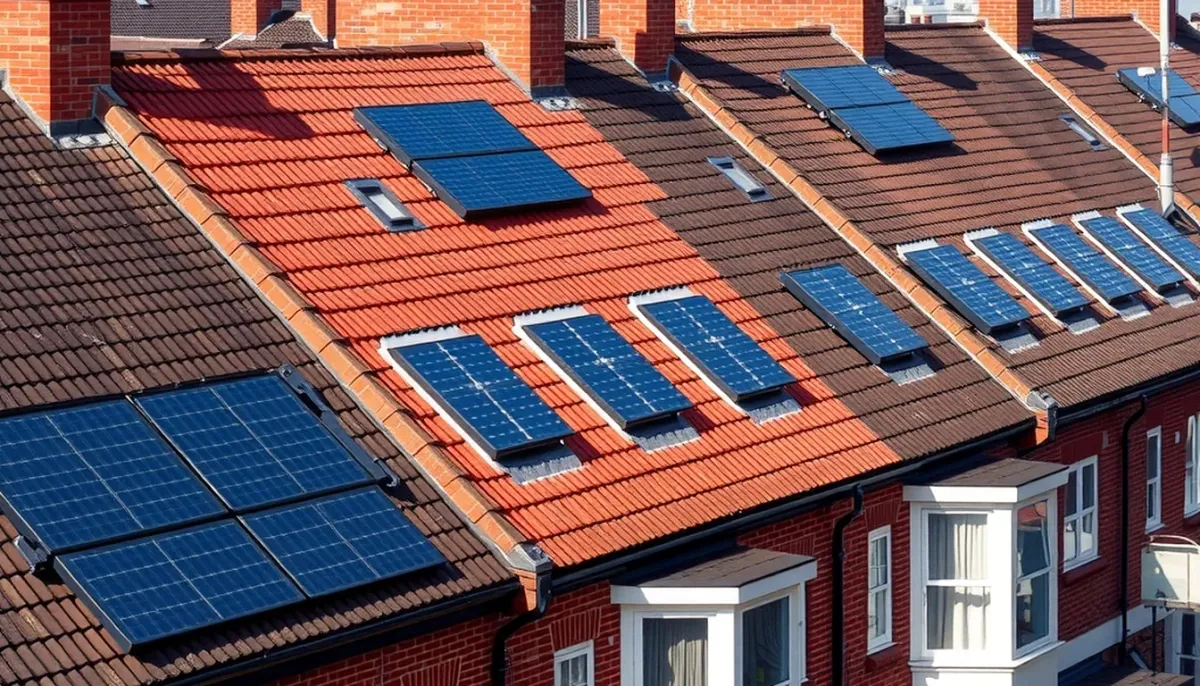 Solar panels on a rooftop in Newcastle